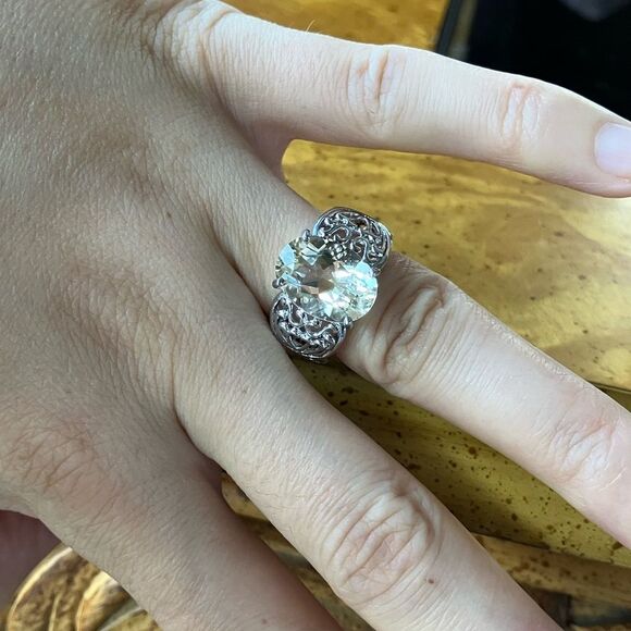 Yellow Labradorite Sterling Silver Ring Size 5.75 - Picture 4 of 9